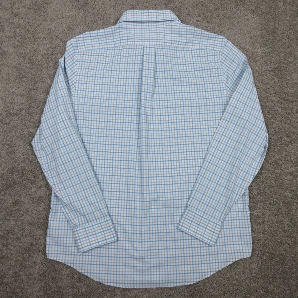 Vineyard Vines Shirt Mens Large Blue Plaid Slim Fit Whale Performance Button Up